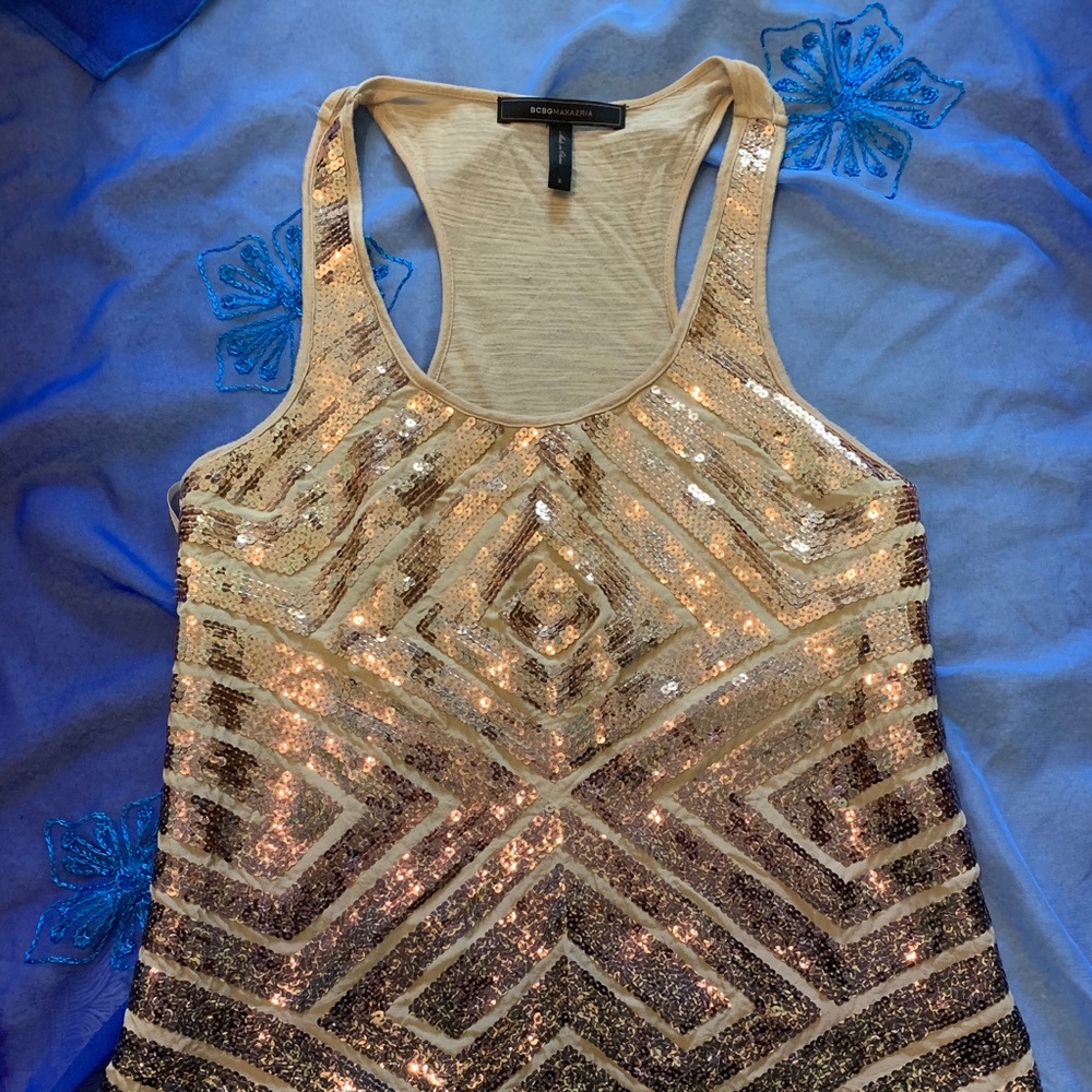 BCBGMAXAZRIA SEQUIN TANK ~ SIZE SMALL